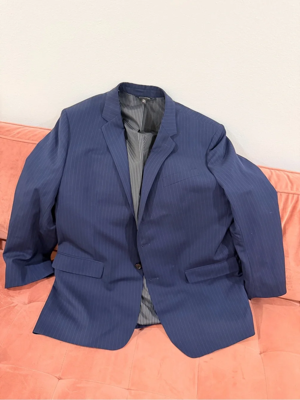Classic Navy Pinstripe Men's Blazer